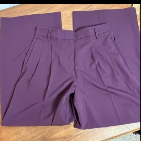ANN TAYLOR THE PLEATED WIDE LEG PANT TROUSER PLUM ROSE BURGUNDY WINE $139 00 - Picture 7 of 8